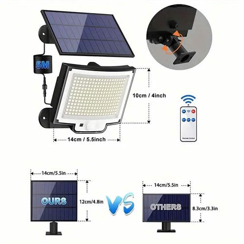 2-Pack: 228 LED Outdoor Split Solar Wall Lights by DailySale