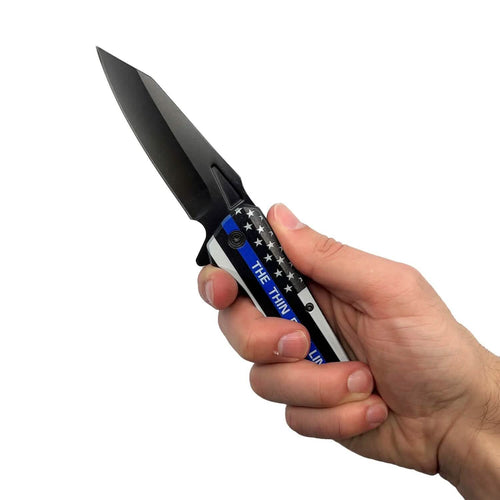 2-Pack: 3" Thin Blue Line Knife With ABS Handle by DailySale