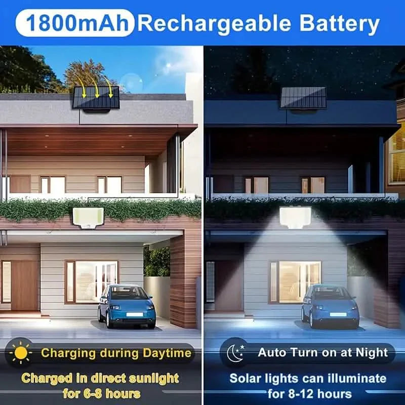 2-Pack: 200-LED/3Modes Upgraded Split Solar Motion Sensor Light Outdoor with Remote by DailySale