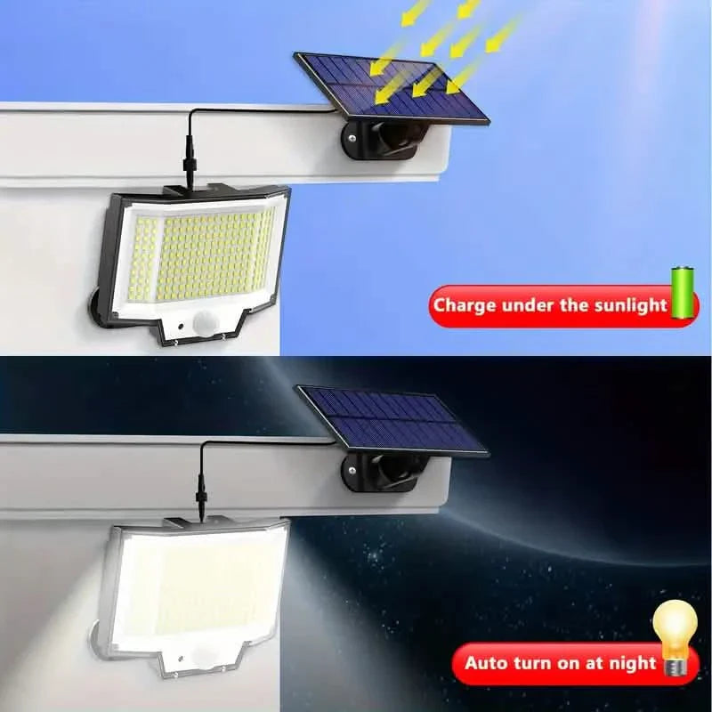 2-Pack: 200-LED/3Modes Upgraded Split Solar Motion Sensor Light Outdoor with Remote by DailySale