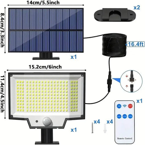 2-Pack: 200-LED/3Modes Upgraded Split Solar Motion Sensor Light Outdoor with Remote by DailySale