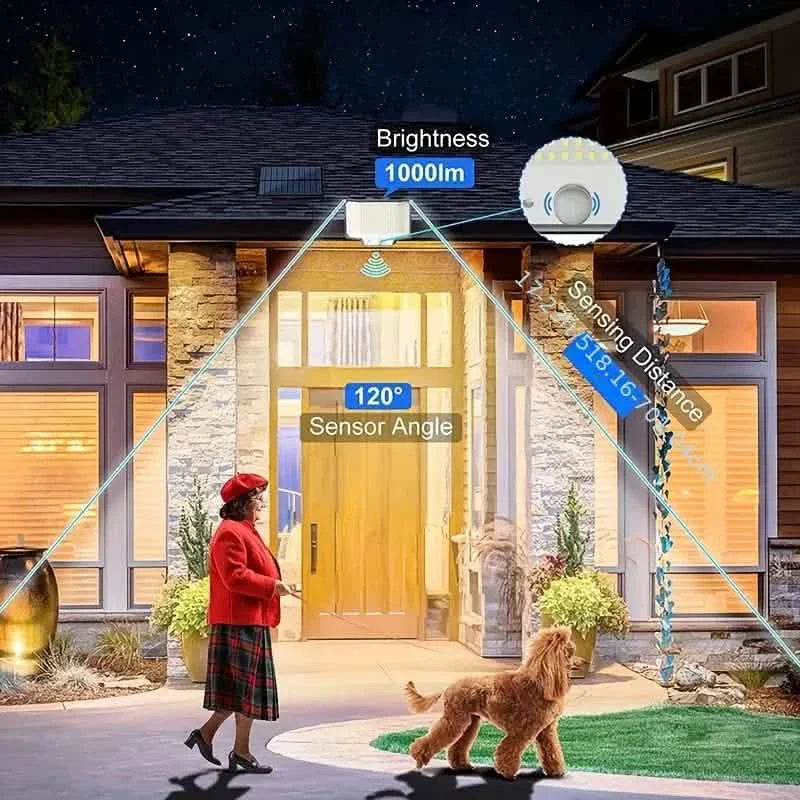 2-Pack: 200-LED/3Modes Upgraded Split Solar Motion Sensor Light Outdoor with Remote by DailySale