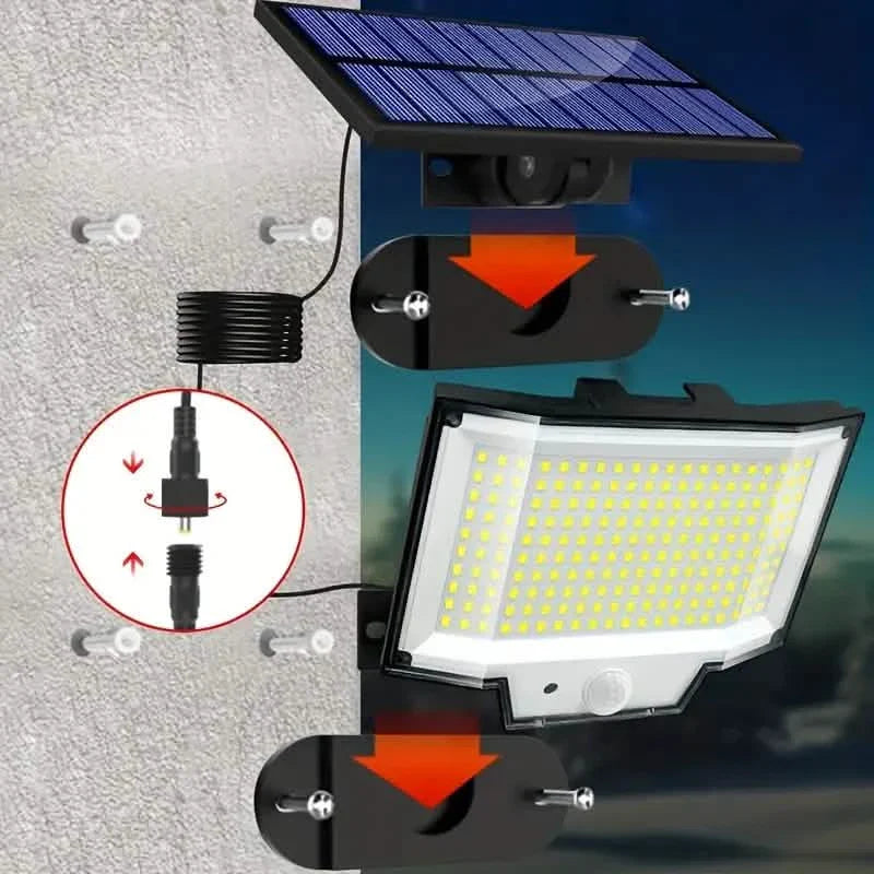 2-Pack: 200-LED/3Modes Upgraded Split Solar Motion Sensor Light Outdoor with Remote by DailySale