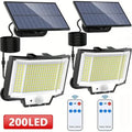2-Pack: 200-LED/3Modes Upgraded Split Solar Motion Sensor Light Outdoor with Remote by DailySale