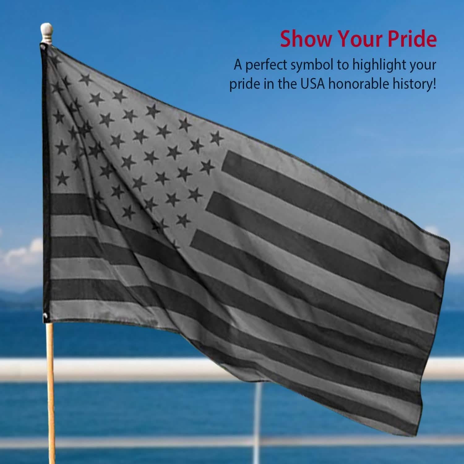 2-Pack: 3X5 Ft. All Black American Flag by DailySale