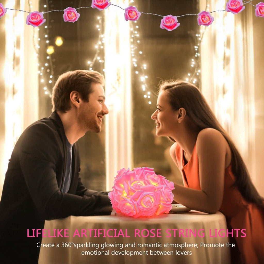 2-Pack: 40 LEDs Rose Flower String Lights by DailySale
