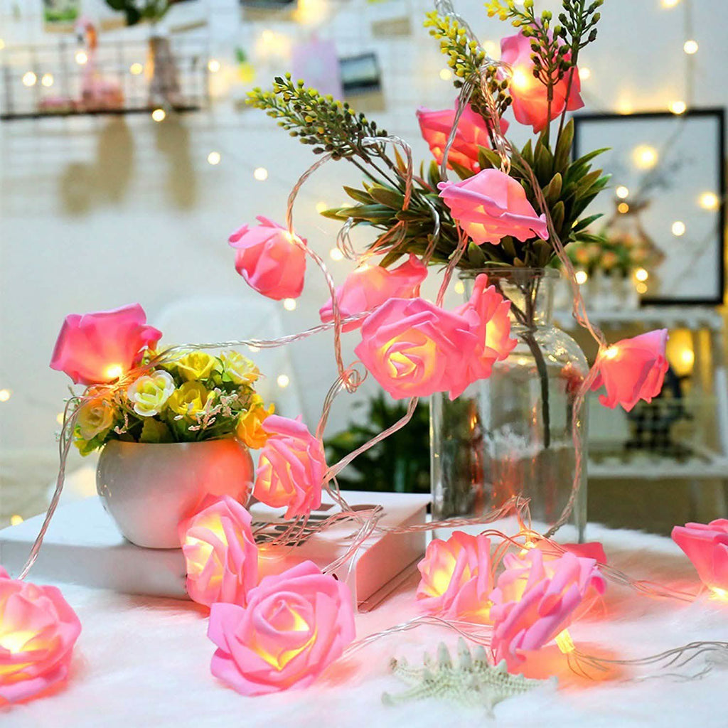 2-Pack: 40 LEDs Rose Flower String Lights by DailySale