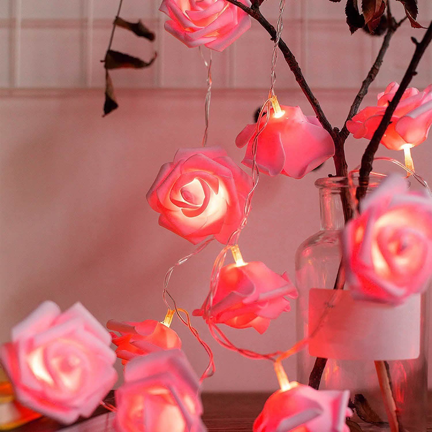 2-Pack: 40 LEDs Rose Flower String Lights by DailySale