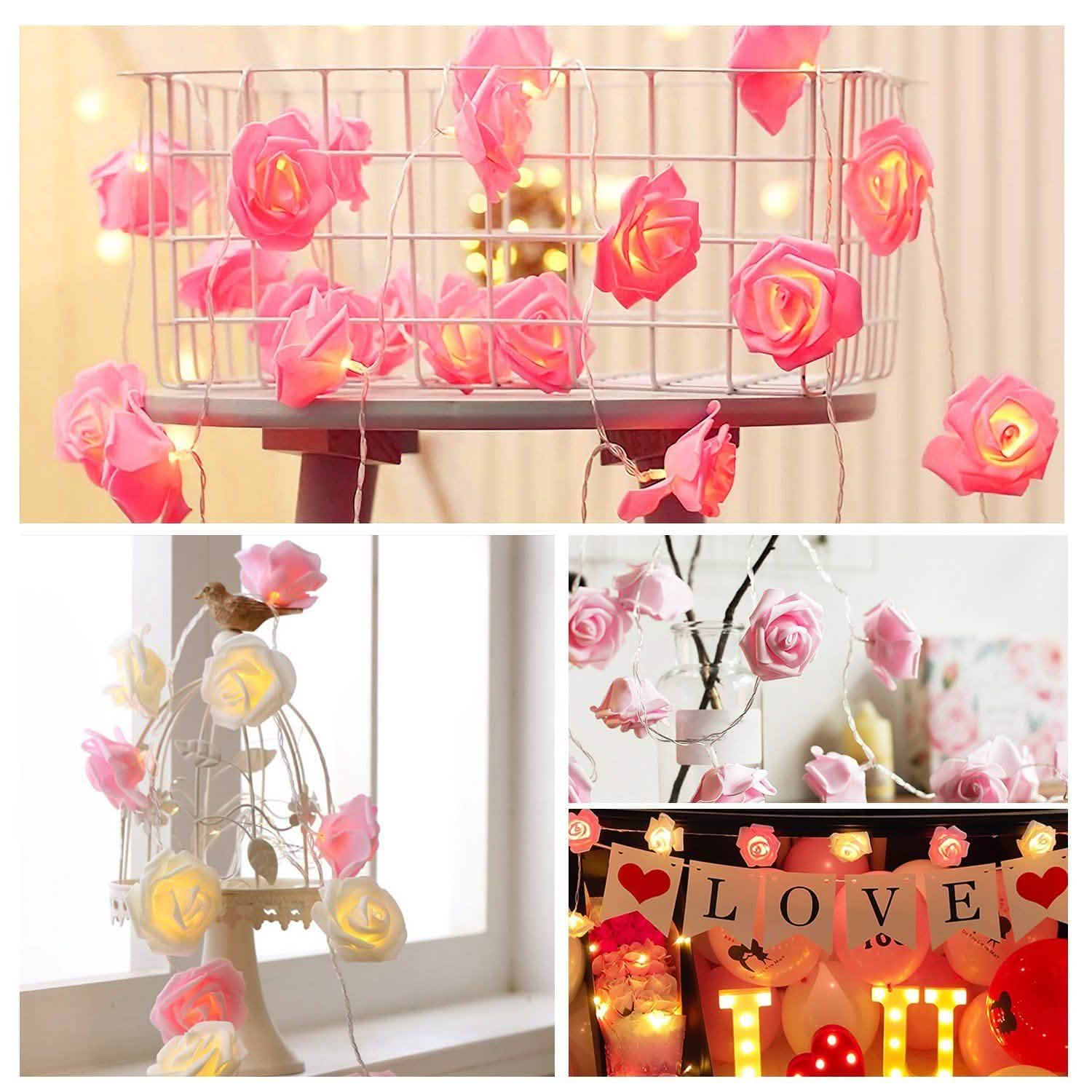 2-Pack: 40 LEDs Rose Flower String Lights by DailySale