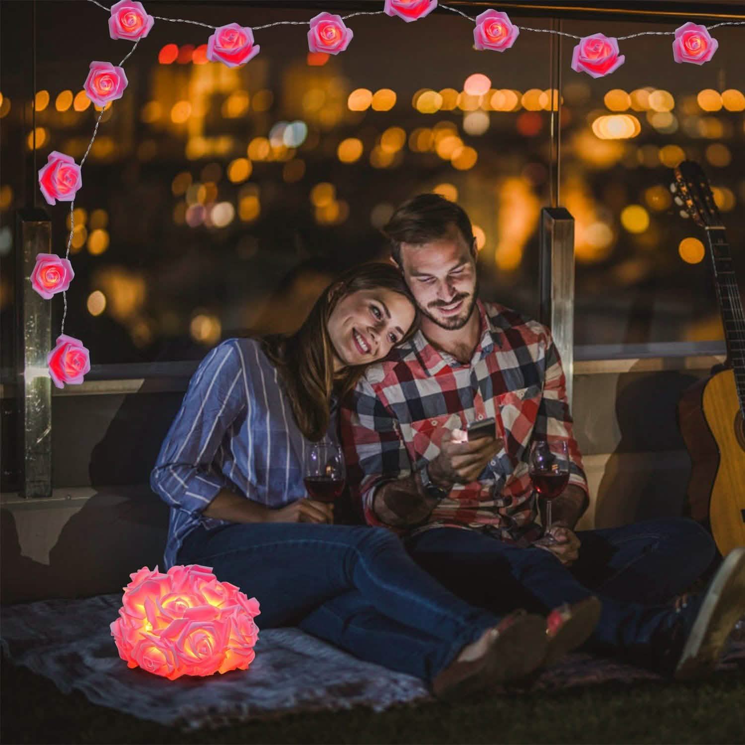 2-Pack: 40 LEDs Rose Flower String Lights by DailySale