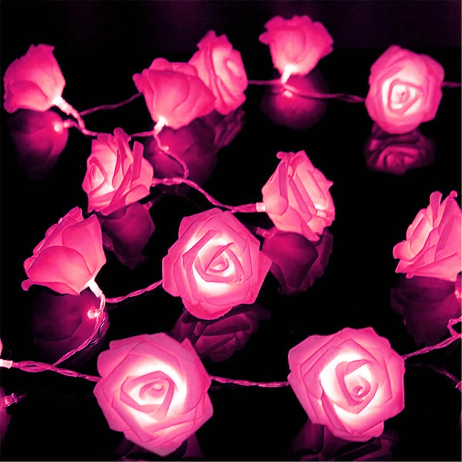 2-Pack: 40 LEDs Rose Flower String Lights by DailySale
