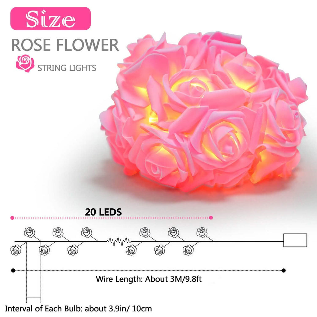 2-Pack: 40 LEDs Rose Flower String Lights by DailySale
