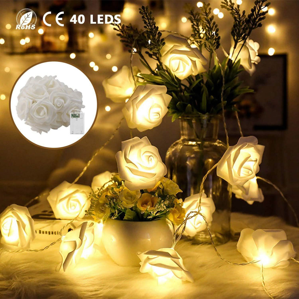 2-Pack: 40 LEDs Rose Flower String Lights by DailySale