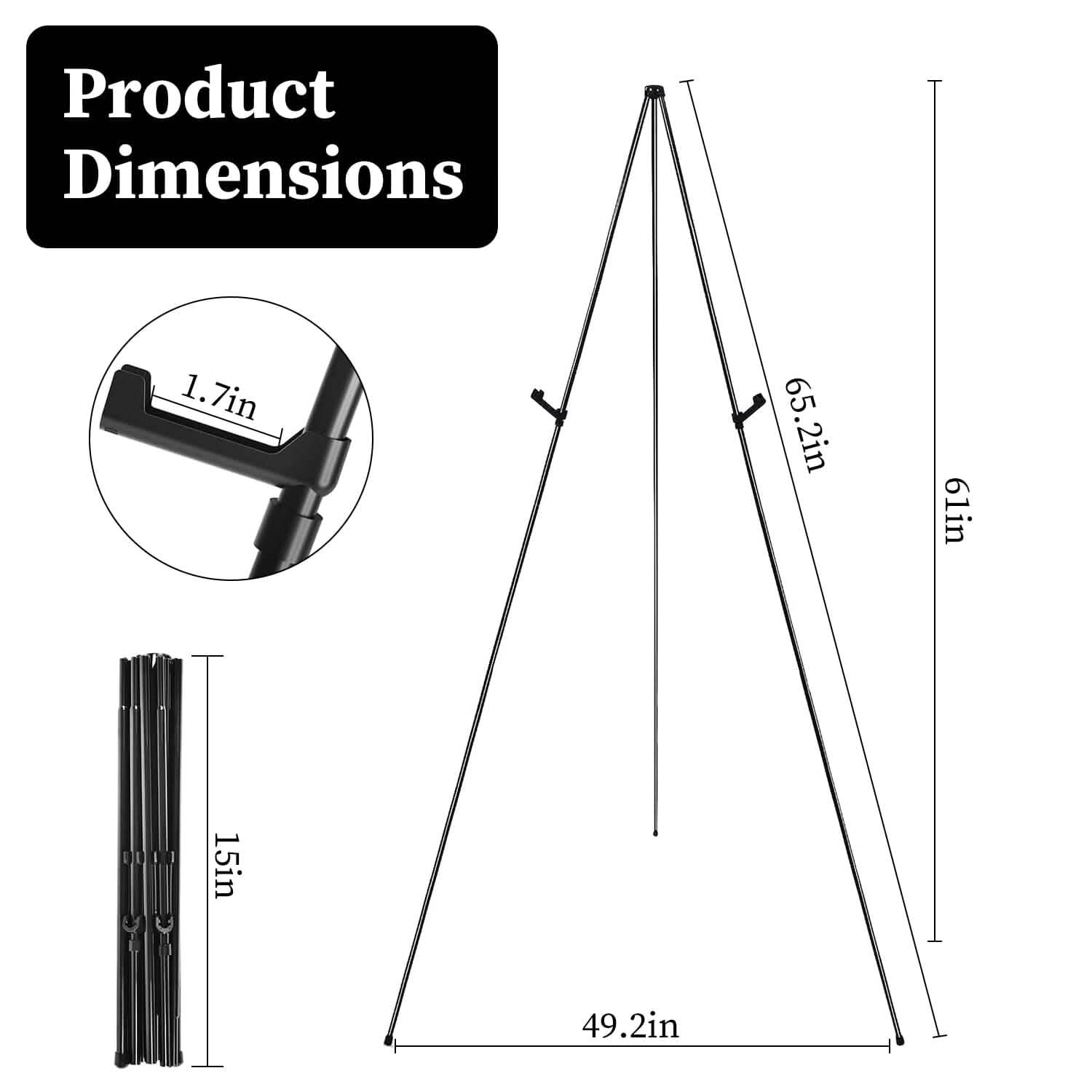 2-Pack: 61" Collapsible A Frame Tripod Easel Iron Alloy Drawing Stand by DailySale