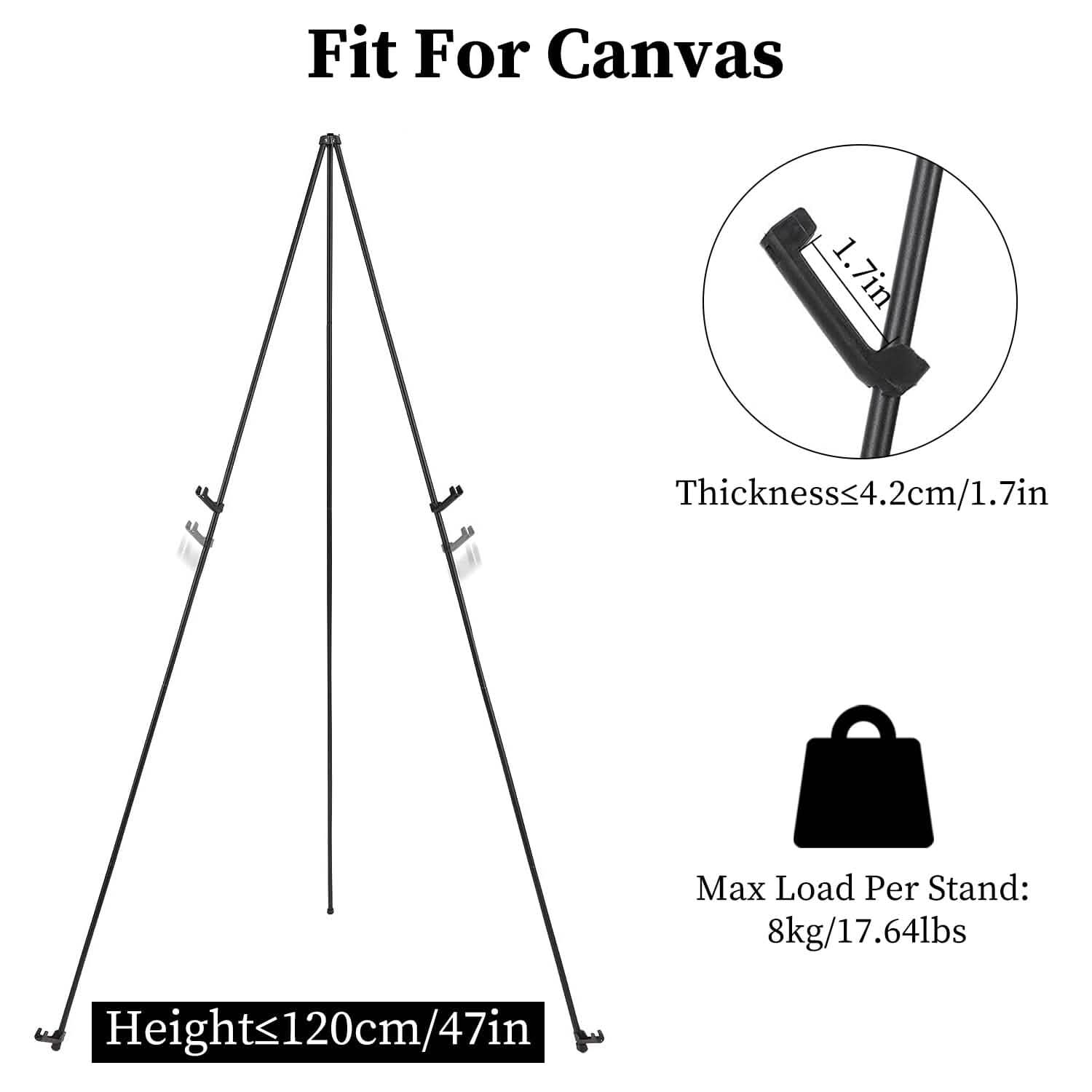 2-Pack: 61" Collapsible A Frame Tripod Easel Iron Alloy Drawing Stand by DailySale