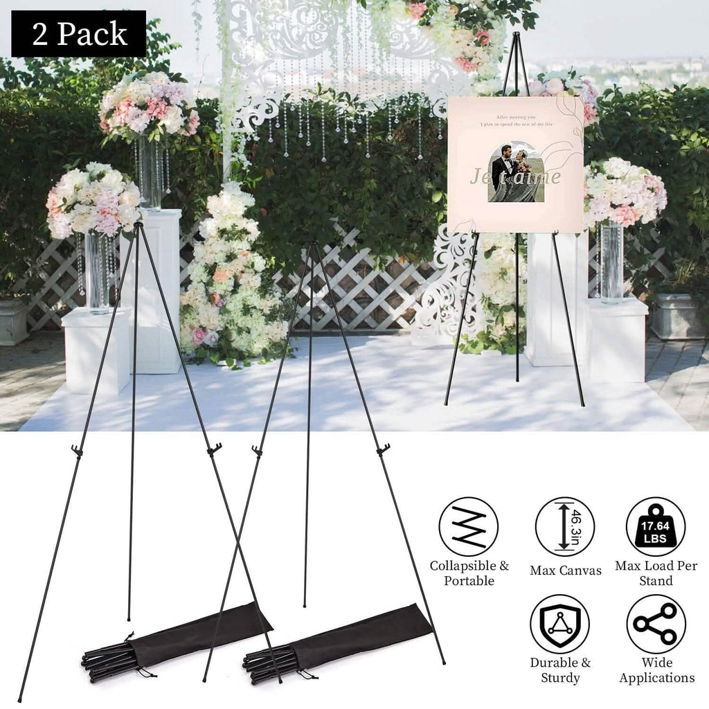 2-Pack: 61" Collapsible A Frame Tripod Easel Iron Alloy Drawing Stand by DailySale