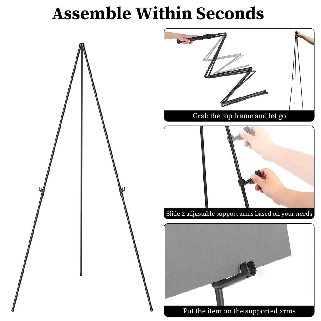 2-Pack: 61" Collapsible A Frame Tripod Easel Iron Alloy Drawing Stand by DailySale