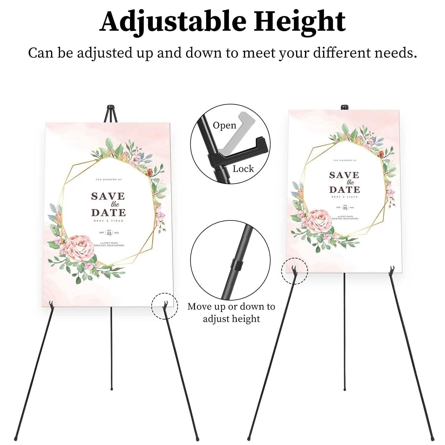 2-Pack: 61" Collapsible A Frame Tripod Easel Iron Alloy Drawing Stand by DailySale
