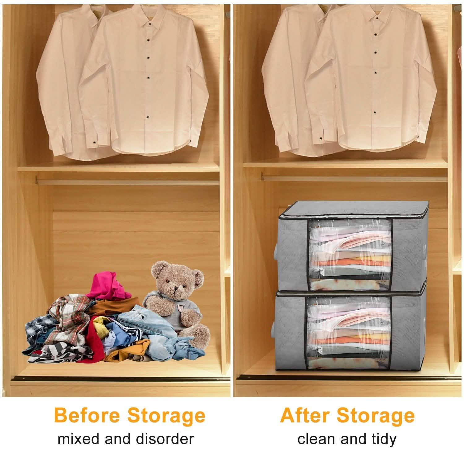 2-Pack: 90L Large Capacity Foldable Closet Organizer by DailySale