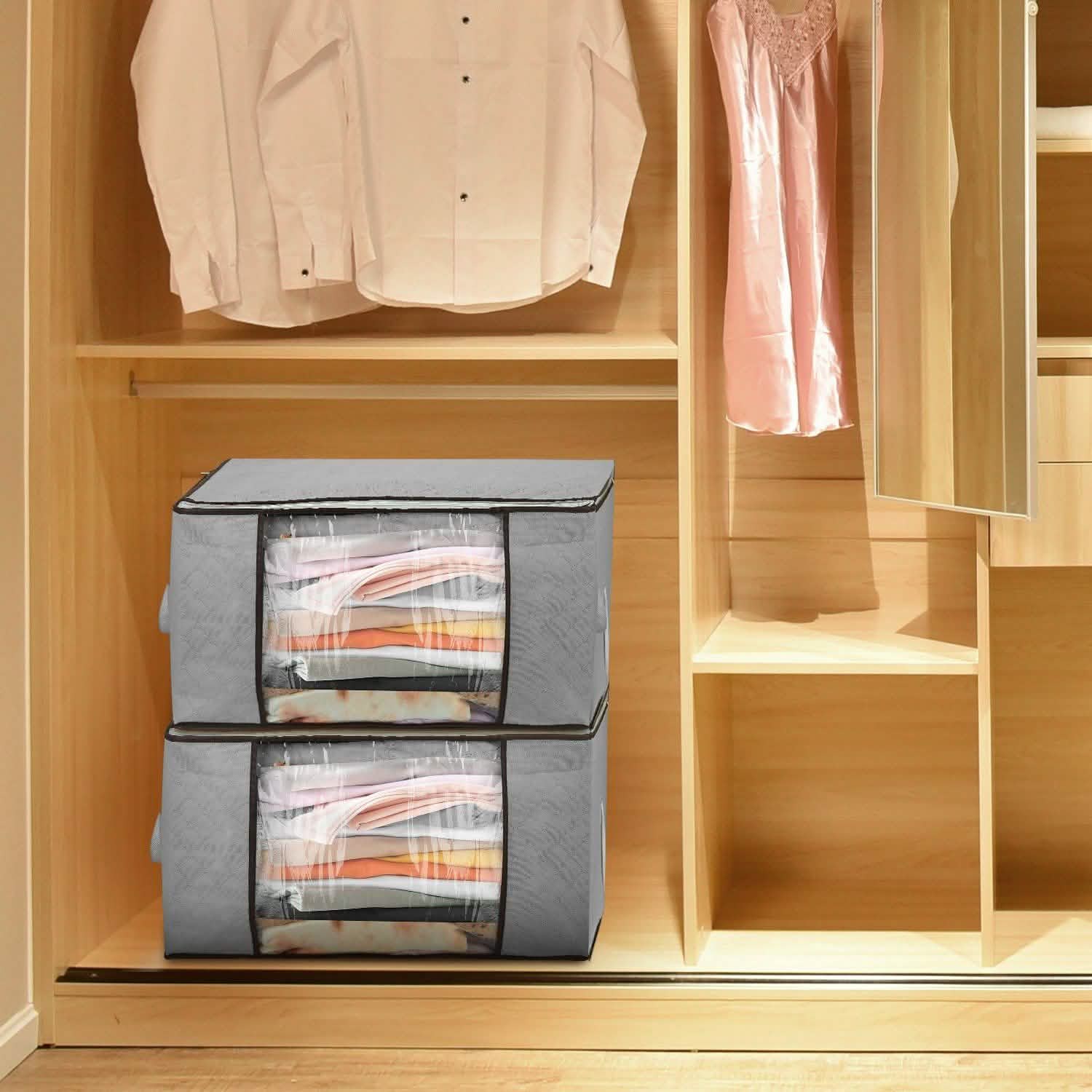 2-Pack: 90L Large Capacity Foldable Closet Organizer by DailySale
