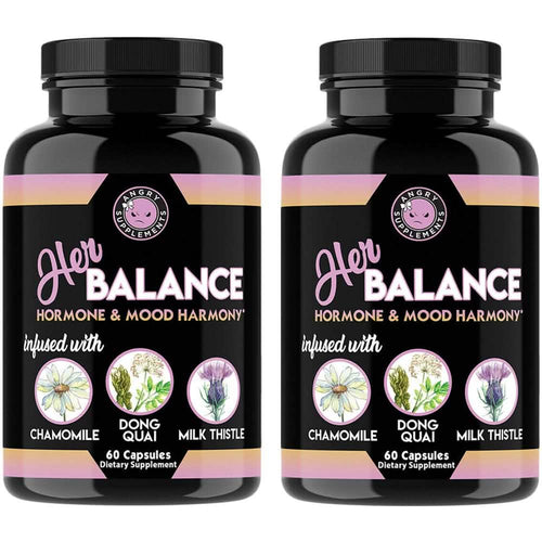 2-Pack: Angry Supplements Her Balance Women's Hormone & Mood, PMS & Menopause Relief by DailySale