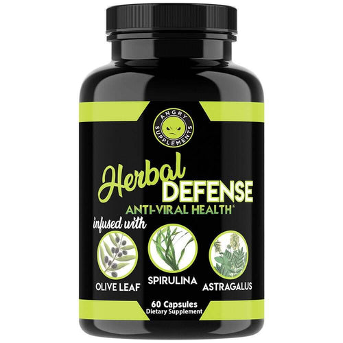 2-Pack: Angry Supplements Herbal Defense Anti Viral Immune Support, Spirulina Olive Leaf by DailySale