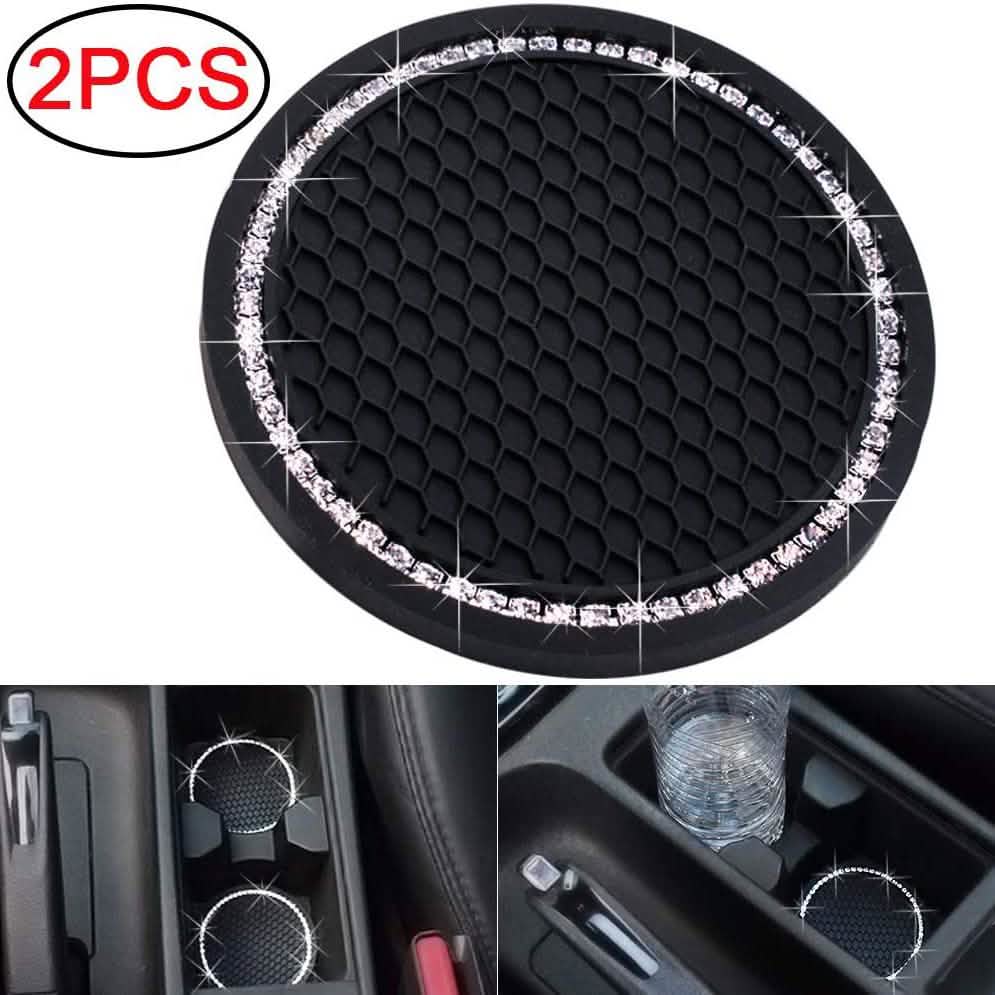 2-Pack: Anti-Slip Crystal Rhinestone Car Coaster by DailySale