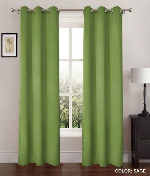 2-Pack: Blackout Window Shade Curtains - Color: Sage by DailySale