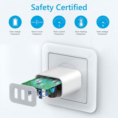 2-Pack: Compact 3-Port USB Wall Charger Adapters with Quick Charge by DailySale