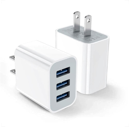 2-Pack: Compact 3-Port USB Wall Charger Adapters with Quick Charge by DailySale