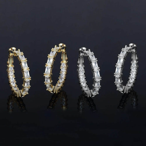 2-Pack: Crystal Emerald Hoop Earrings Set by DailySale