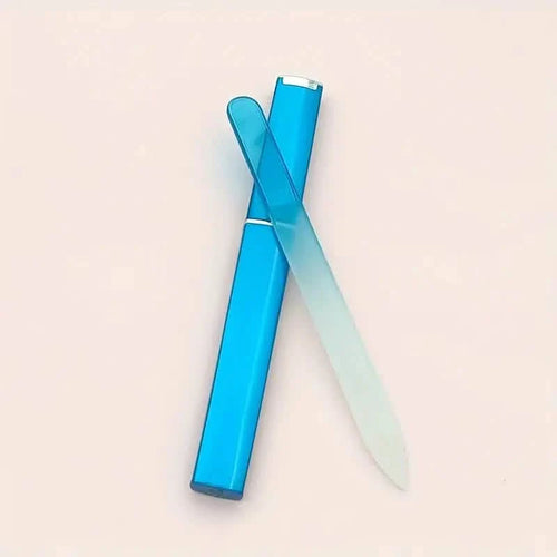 2-Pack: Double-Sided Etched Fingernail Glass Nail File with Case by DailySale