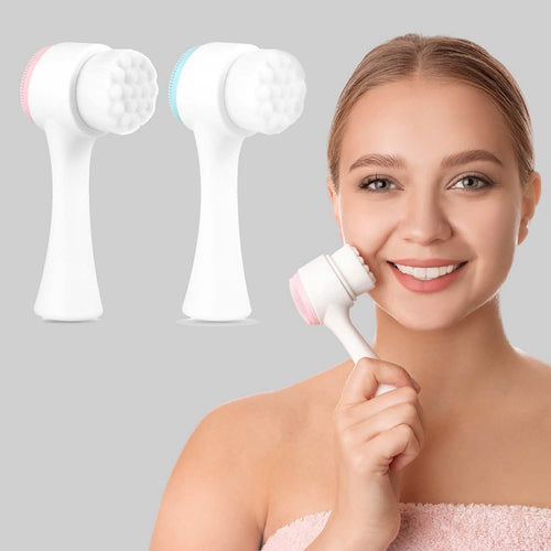 2-Pack: Dual Face Manual Facial Brush For Pore Cleansing And Exfoliating by DailySale