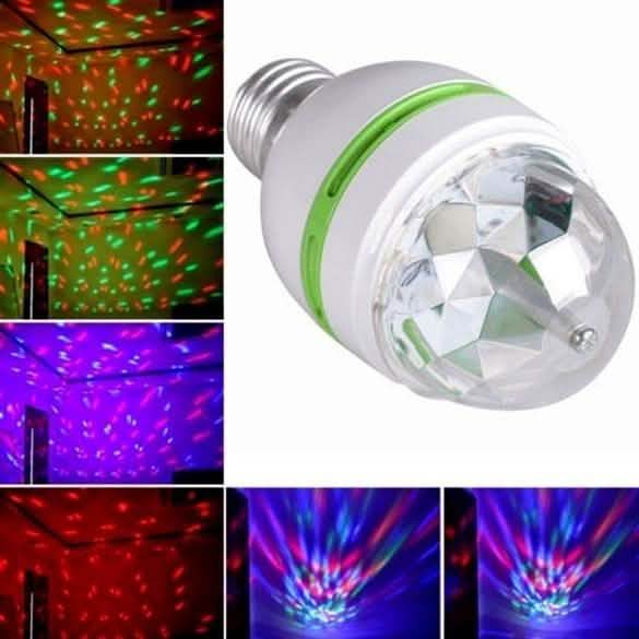 2-Pack: E27 3W Auto Rotating RGB LED Stage Light by DailySale