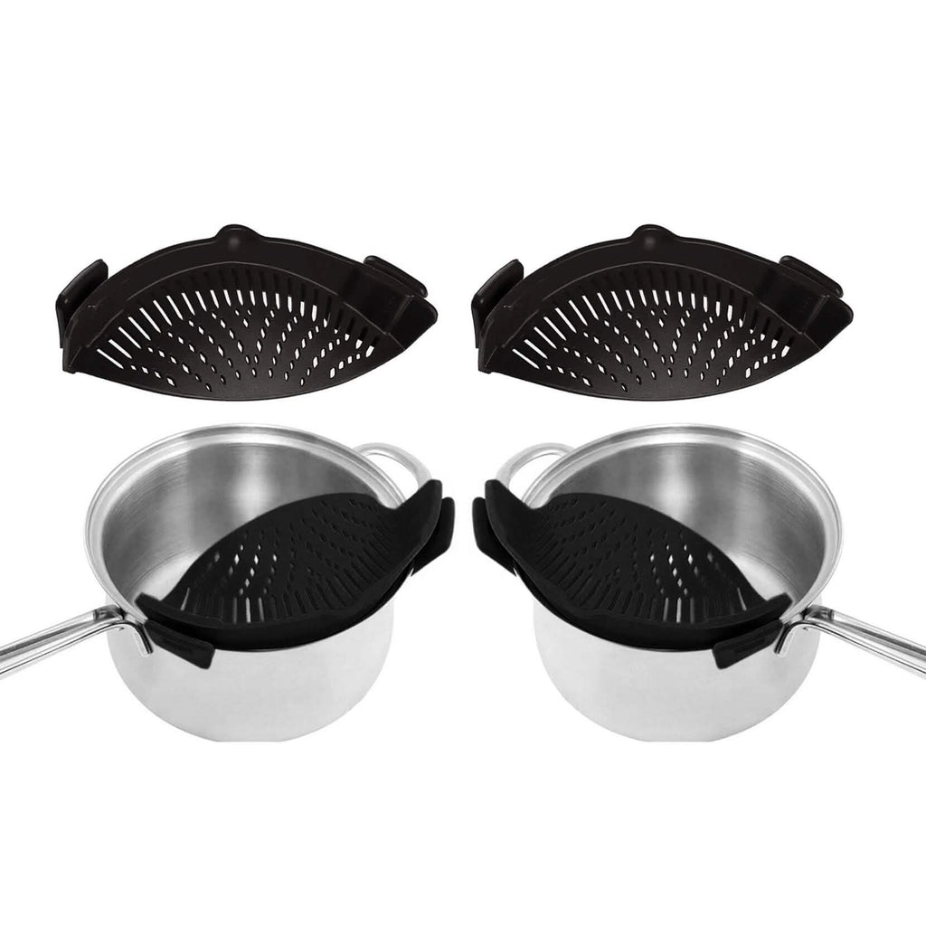 2-Pack: Easy Snap On Heat Resistance Silicone Kitchen Strainer by DailySale