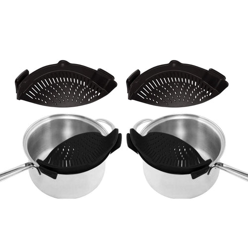 2-Pack: Easy Snap On Heat Resistance Silicone Kitchen Strainer by DailySale