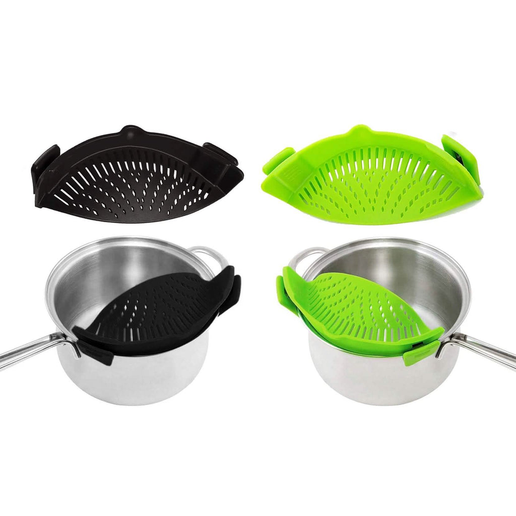 2-Pack: Easy Snap On Heat Resistance Silicone Kitchen Strainer by DailySale