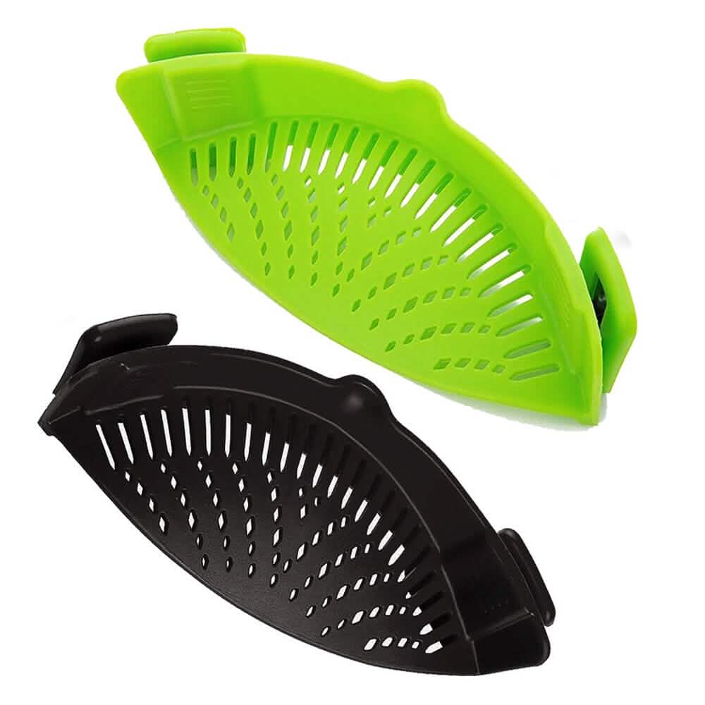 2-Pack: Easy Snap On Heat Resistance Silicone Kitchen Strainer by DailySale