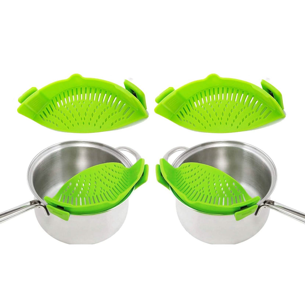 2-Pack: Easy Snap On Heat Resistance Silicone Kitchen Strainer by DailySale
