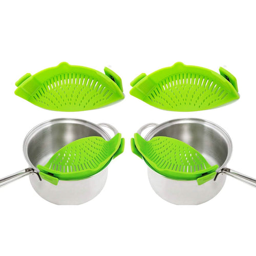 2-Pack: Easy Snap On Heat Resistance Silicone Kitchen Strainer by DailySale