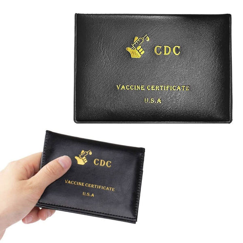 2-Pack: Faux Leather CDC Vaccination Card Immunization Record Protector Holder by DailySale