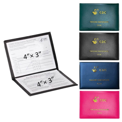 2-Pack: Faux Leather CDC Vaccination Card Immunization Record Protector Holder by DailySale