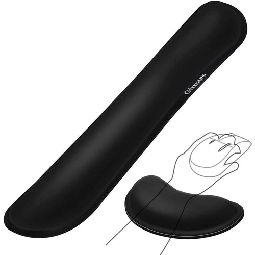 2-Pack: Gimars Upgrade Enlarge Gel Memory Foam Set Keyboard Wrist Rest Pad by DailySale