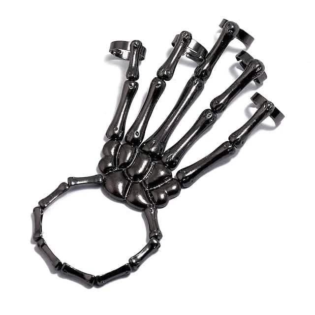 2-Pack: Gothic Bone Bracelet with Ring by DailySale