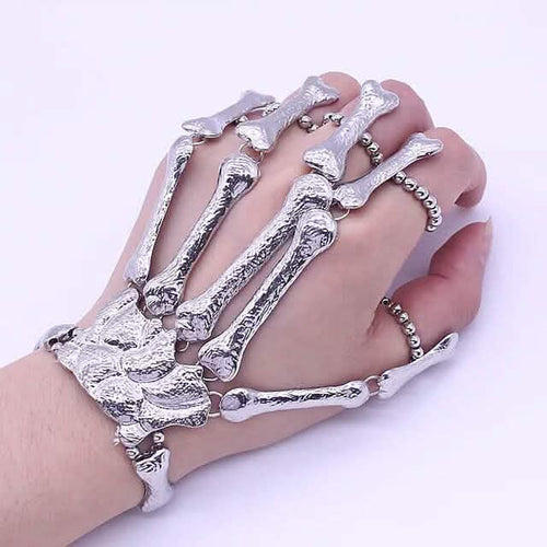 2-Pack: Gothic Bone Bracelet with Ring by DailySale