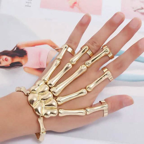 2-Pack: Gothic Bone Bracelet with Ring by DailySale