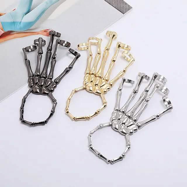 2-Pack: Gothic Bone Bracelet with Ring by DailySale