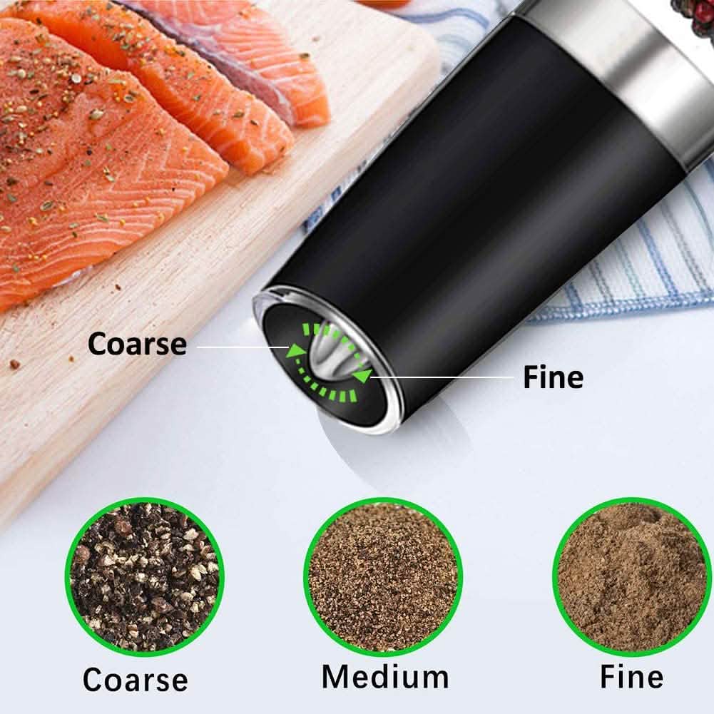 2-Pack: Gravity Electric Salt Pepper Grinder by DailySale