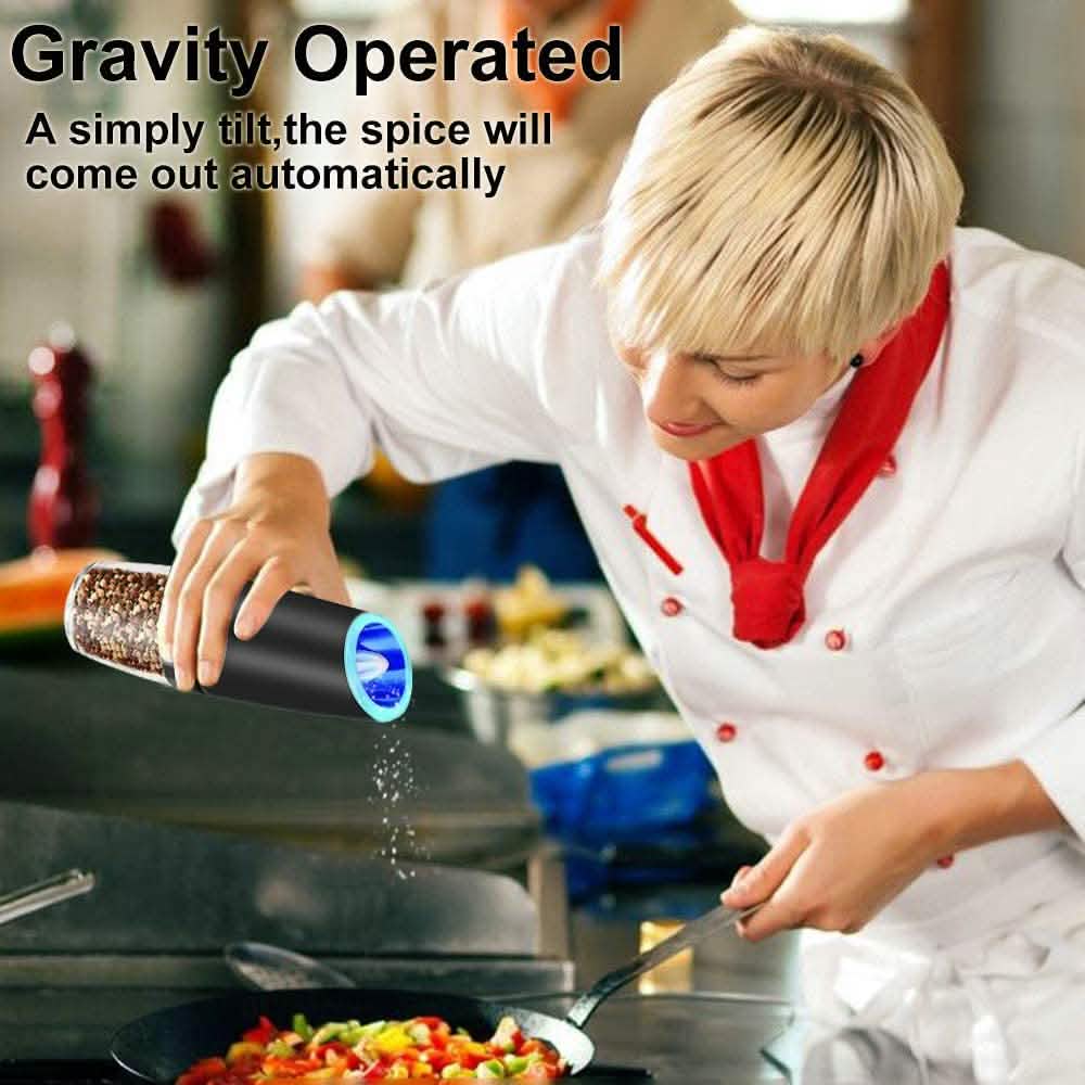 2-Pack: Gravity Electric Salt Pepper Grinder by DailySale
