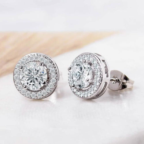 2-Pack: Halo Stud Earrings with Swarovski Elements by DailySale